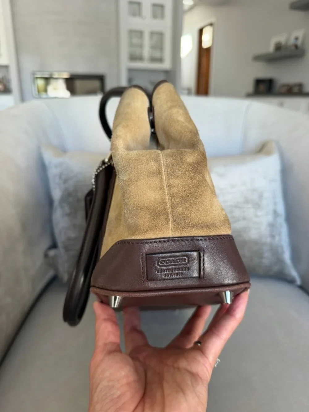 Vintage Y2K Coach Hamptons Suede Satchel